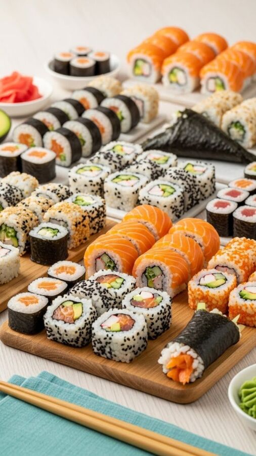Préparation sushi plan de travail