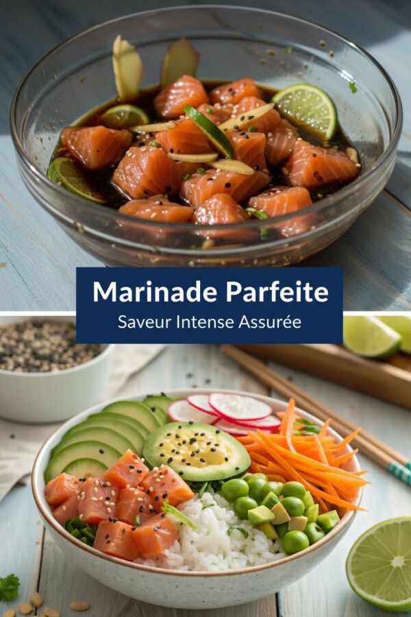 Saumon mariné poke bowl